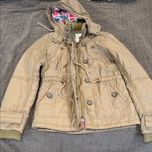 American Eagle Outfitters Tan Hooded Jacket